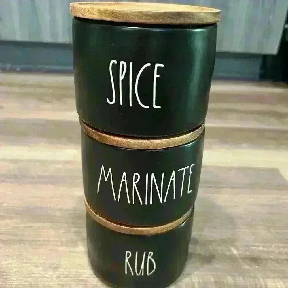 Rae Dunn stackable Spice Marinate Rub Containers - Picture 1 of 1